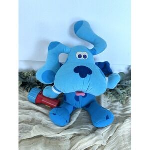 Fisher Price Blues Clues Bedtime Blue w/ Flashlight Vintage 2000 Sleepover Plush